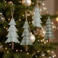 Set de 4 sapins décoratifs en feutrine vert clair et vert foncé 20 cm | Floristik24.fr