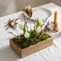 Lot de 12 tiges décoratives avec faux œufs de caille et plumes naturelles – Hauteur 36 cm | Floristik24.fr