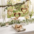 Suspension décorative en bois cœurs imbriqués flammés 15×15 cm – Lot de 4 | Floristik24.fr