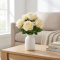 Bouquet de Roses Artificielles Crème et Jaune – 54 cm | Floristik24.fr