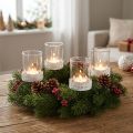 Bougeoir avec photophore épine blanc H8cm 4 pcs | Floristik24.fr