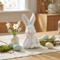 Figurine Lapin Pensif Shabby Chic Blanc 20,5 cm | Floristik24.fr