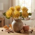 Fleurs artificielles Protea Leucospermum jaunes 30 cm, 6 pièces | Floristik24.fr