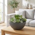 Coupe en plastique anthracite avec reliefs Ø30 cm | Floristik24.fr