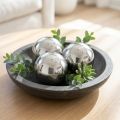 Boules décoratives en acier inoxydable argenté Ø6 cm - Lot de 10 | Floristik24.fr