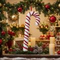 Canne à sucre décorative décoration de fenêtre de Noël rayures blanches rouges H51,5 cm | Floristik24.fr