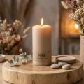 Bougie cylindrique beige PURE en cire naturelle 130x70 mm | Floristik24.fr