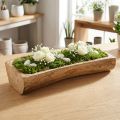 Décoration en bois avec cavité – Plateau rectangulaire 40 × 13–16 × 6,5 cm naturel | Floristik24.fr