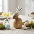 Déco Lapin en Bois et Métal Argenté pour Pâques 12,5 x 14 x 16,5 cm | Floristik24.fr