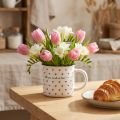 Tasse avec coeurs tasse en céramique blanc rouge Ø9cm H9cm | Floristik24.fr