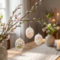 Œufs de Pâques décoratifs avec motifs floraux en plastique 6 cm - Lot de 6 | Floristik24.fr