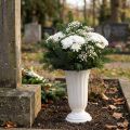 Vase décoratif en plastique nacré blanc Ø23cm | Floristik24.fr