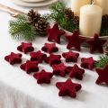 Étoiles décoratives en velours bordeaux 4-5 cm - Lot de 40 | Floristik24.fr