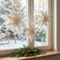 Lot de 6 étoiles en papier blanc Ø20 cm avec cordon – Décoration à suspendre | Floristik24.fr