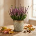 Cache-pot en métal doré avec motif feuille d'érable Ø10cm H10cm | Floristik24.fr