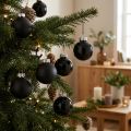 Mini boules de Noël en verre noir Ø2,5 cm - Lot de 22 | Floristik24.fr