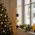 Guirlande Décorative de Noël avec Étoiles Or et Noir - 78 cm | Floristik24.fr
