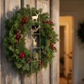 Décoration suspendue de Noël en métal doré, échelle avec cerfs et sapins, 42,5 cm | Floristik24.fr