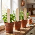 Lot de 12 étiquettes en bois pour plantes et herbes aromatiques 10 cm | Floristik24.fr