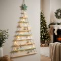 Suspension décorative Noël en bois en forme de sapin avec étoile - Hauteur 59 cm | Floristik24.fr