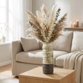 Vase en céramique crème et gris-vert 34 cm pour fleurs séchées | Floristik24.fr