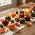 Mini décoration citrouille floquée à disperser 6 couleurs Ø4cm 24 pcs | Floristik24.fr
