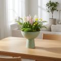 Coupe décorative sur pied pour plantes 25 cm effet granit vert gris | Floristik24.fr