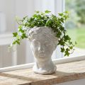 Pots de fleurs décoratif tête de femme en céramique blanche 15×16×21 cm | Floristik24.fr