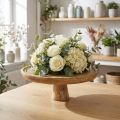 Plateau décoratif en bois avec pied - Ø25 cm | Floristik24.fr