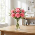 Fleurs Artificielles Œillets Roses, 7 Pièces, 25 cm | Floristik24.fr