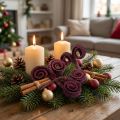 Fleurs de Palmier Séchées en Spirale Rouge Bordeaux – Lot de 25 | Floristik24.fr