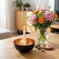 Chandelier en métal noir et bronze Ø13 cm | Floristik24.fr