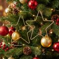 Décoration de Noël étoiles en métal doré 15 cm - Lot de 6 | Floristik24.fr
