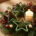 Étoiles en Jute Vertes pour Décoration de Noël 15 cm - Lot de 8 | Floristik24.fr