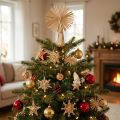Ensemble de décorations de Noël en paille – 35 pièces, étoiles et figurines, naturel | Floristik24.fr