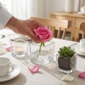 Set de 6 cubes en verre transparent 8 cm x 8 cm | Floristik24.fr