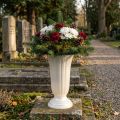 Vase décoratif blanc nacré en plastique Ø28cm | Floristik24.fr