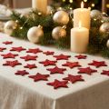 Étoiles décoratives rouges avec paillettes 4-5 cm - Lot de 40 | Floristik24.fr