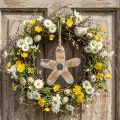 Fleur en bois à suspendre avec motif gravé, décoration naturelle, H19,5 cm | Floristik24.fr