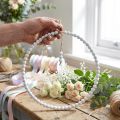 Couronne Décorative en Perles Blanches Ø28cm - Lot de 4 | Floristik24.fr