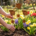 Boutons de jardin abeille en métal rouille – Lot de 6, H24,5 cm | Floristik24.fr