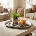 Plateau décoratif en métal finition antique 30,5 cm | Floristik24.fr