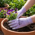 Gants de Jardinage Blanc et Mauve Taille 8 Kixx | Floristik24.fr