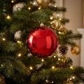 Boule de Noël en plastique rouge Ø14 cm | Floristik24.fr