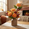 Chrysanthème artificielle orange Ø7cm H18cm, lot de 4 | Floristik24.fr