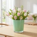 Pot décoratif en verre mint Ø11,5cm H10,8cm | Floristik24.fr
