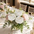 Fleurs artificielles roses blanches 17 cm – Lot de 4 | Floristik24.fr