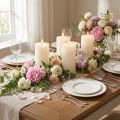 Bougies colorées unies blanches 60x100mm 4pcs | Floristik24.fr