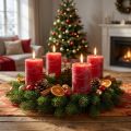 Bougies unies rouges 60x80mm 4pcs | Floristik24.fr