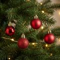 Boules de Noël rouges en plastique Ø3cm - Lot de 14 | Floristik24.fr